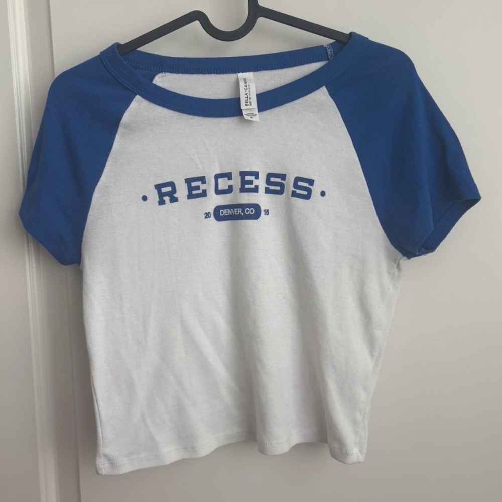 Blue and White Recess Graphic Tee